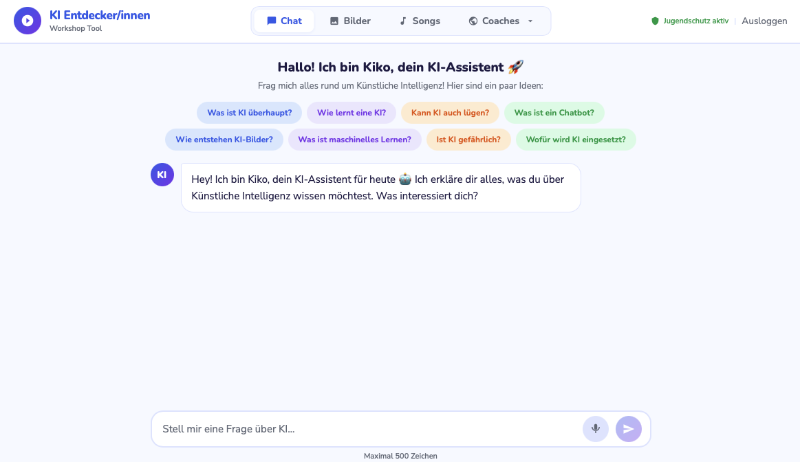 Kiko Plattform Screenshot
